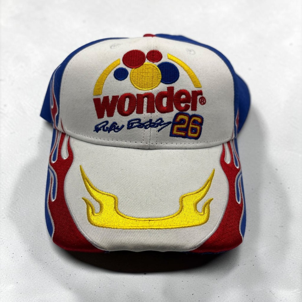 Talladega Nights Hat Cap Ricky Bobby Blue White Cotton Wonder Bread Y2K Costume